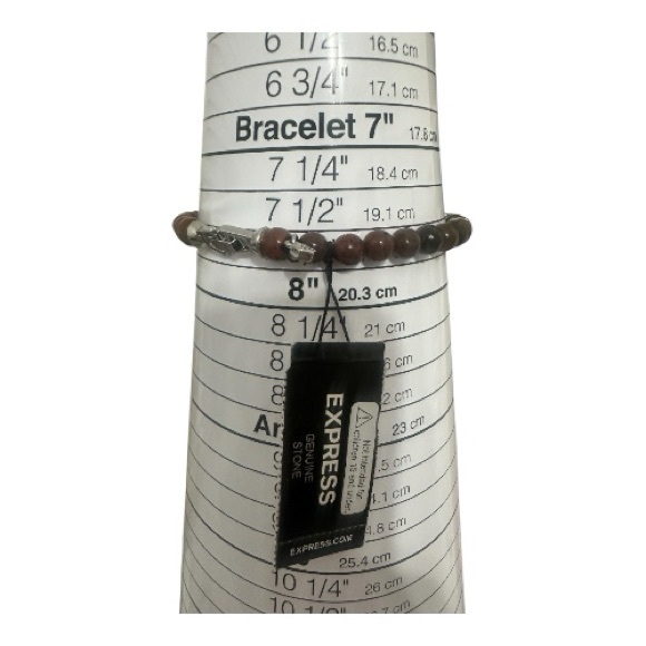 Men’s Express Genuine Stone Bracelet • Mahogany Obsidian • NWT - Picture 3 of 9